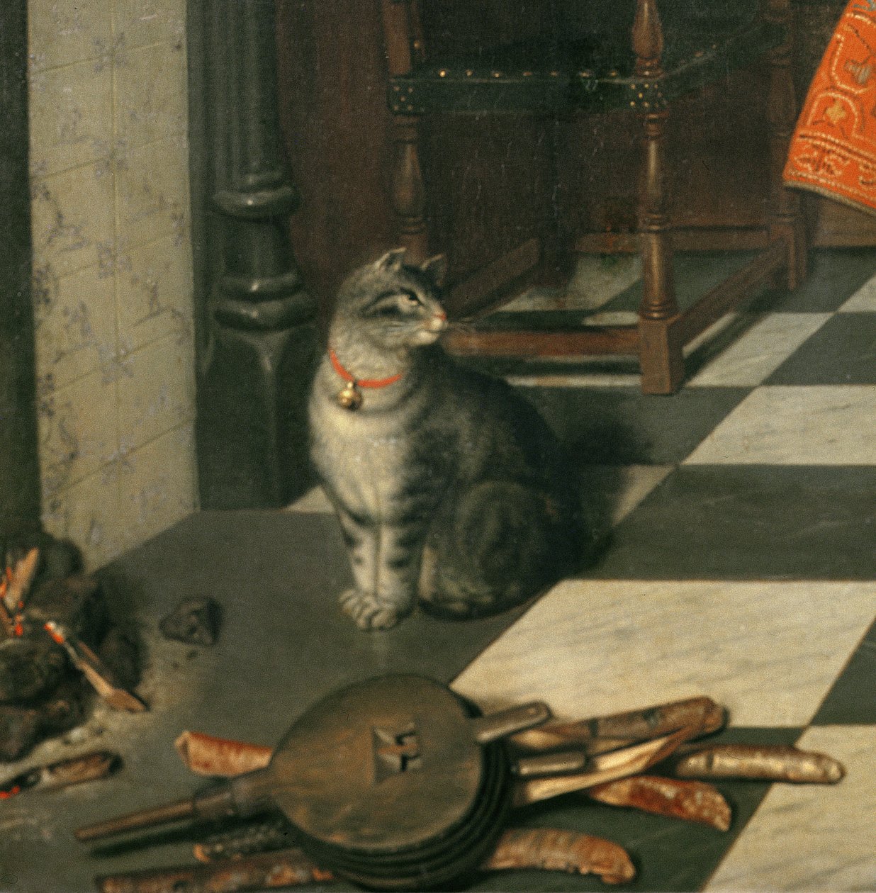 The Chess Players, ca. 1670 (detalj av 17227) av Cornelis de Man