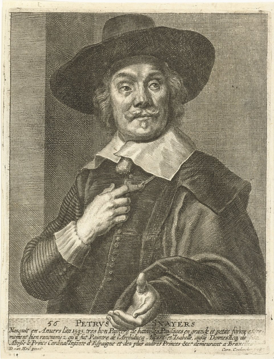 Portrett av Pieter Snayers av Cornelius van Caukercken