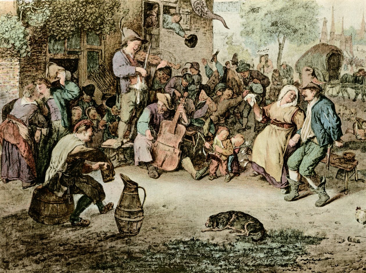nederlandsk tivoli av Cornelis Dusart
