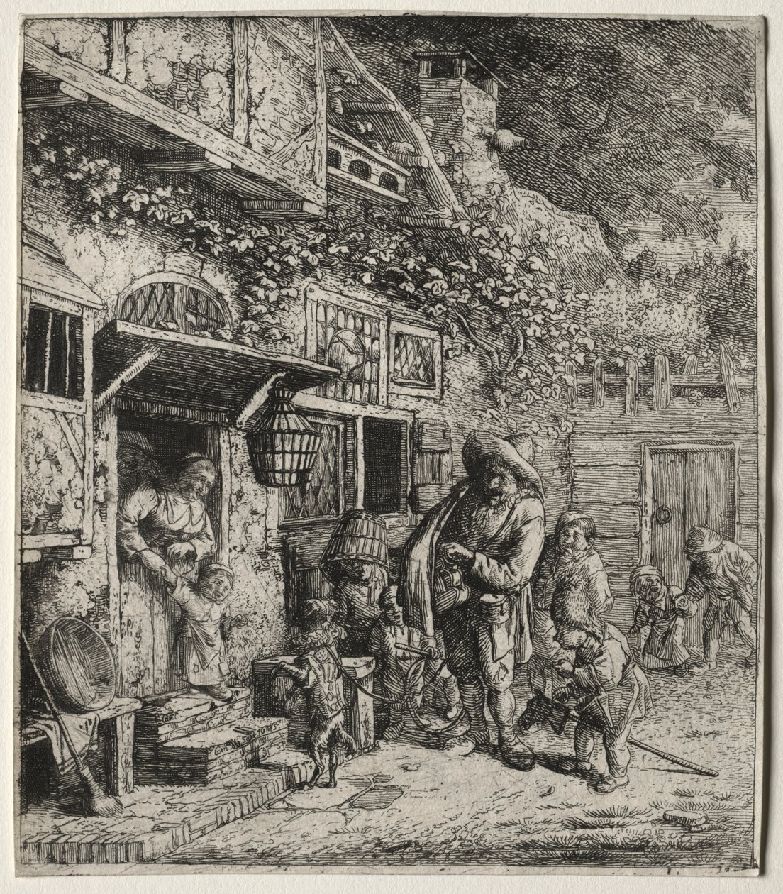 Den dansende hunden. av Cornelis Dusart