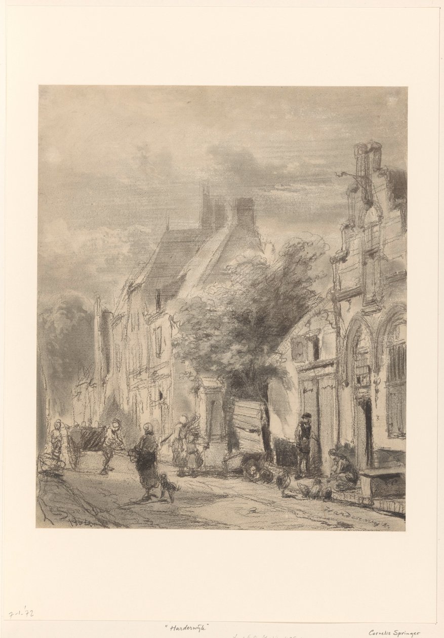 Gateutsikt i Harderwijk av Cornelis Springer
