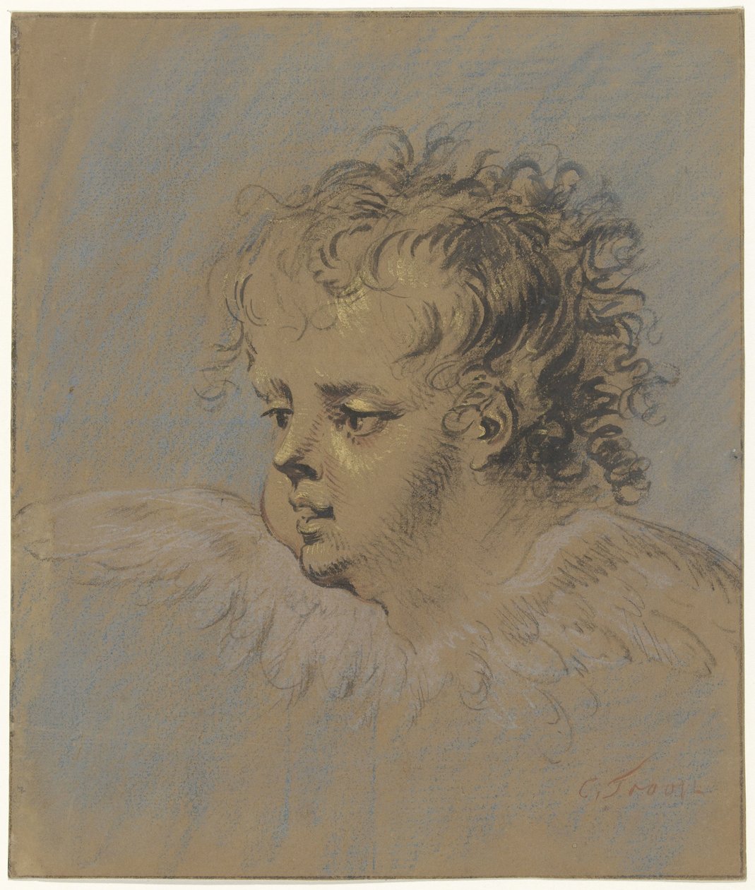 Bevinget englehode av Cornelis Troost