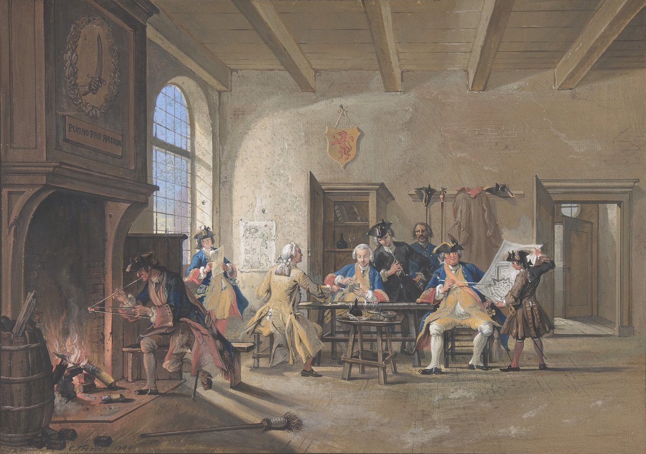 Vaktromsscene, 1744. av Cornelis Troost