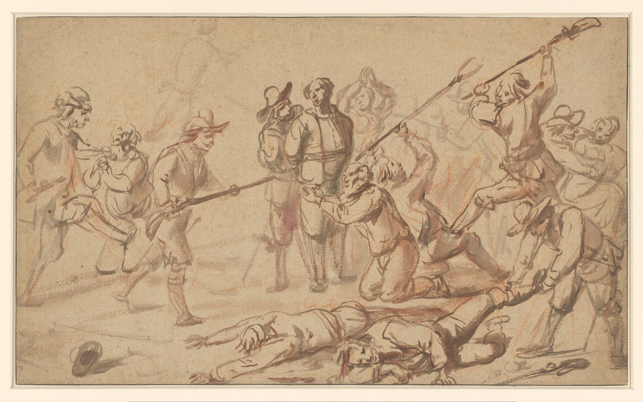 Raid på bønder av Cornelis de Wael