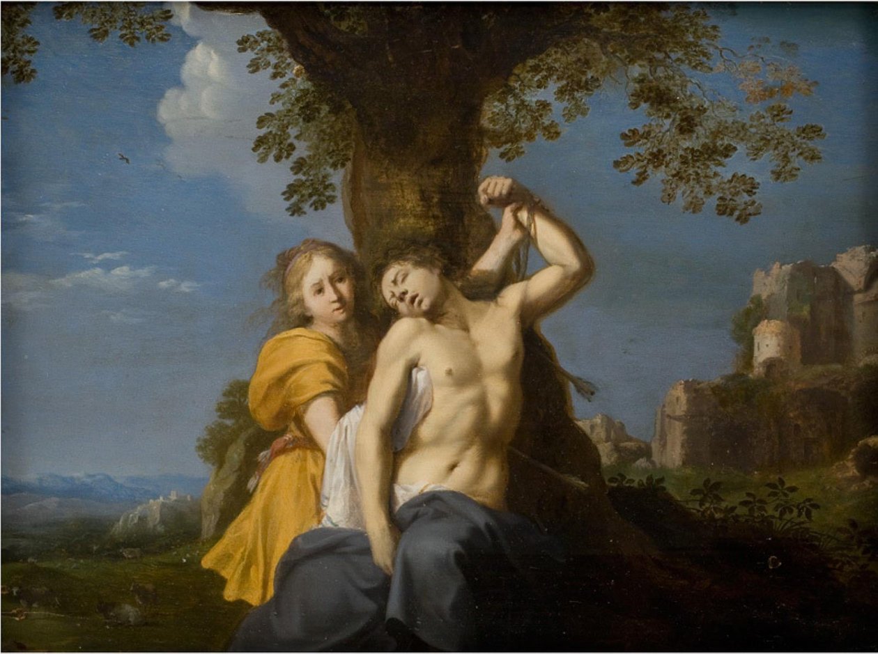 St Sebastian av Cornelis van Poelenburch