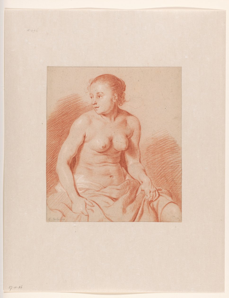 Sittende naken kvinne av Cornelis van Poelenburch
