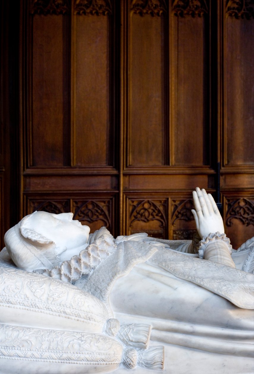 Graven til Mary Queen of Scots, sørøya til Lady Chapel, ca. 1612-13 (marmor) av Cornelius and Cure, William Cure