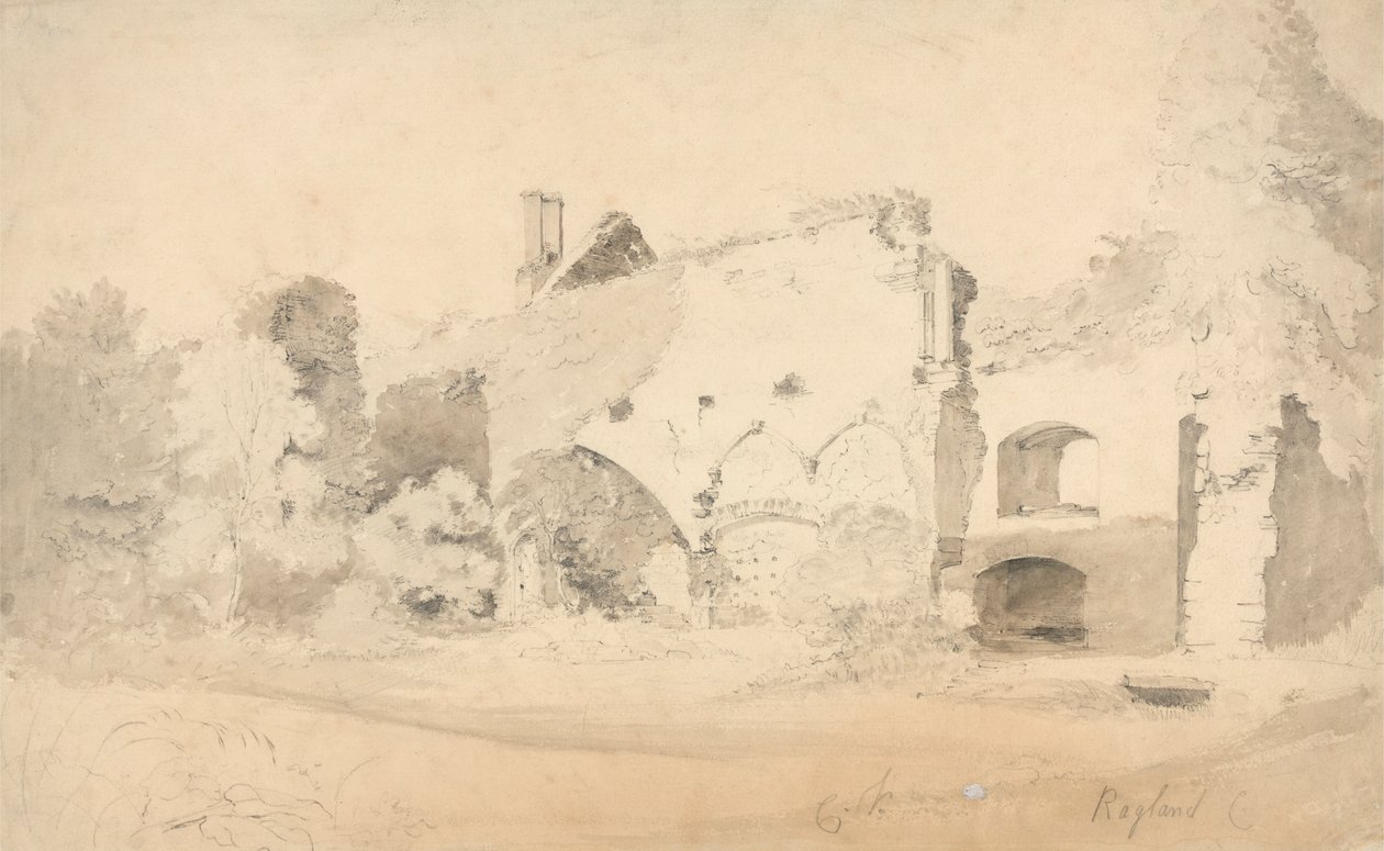 Raglan slott av Cornelius Varley