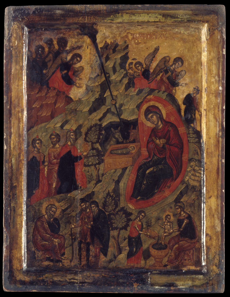 The Nativity (eggtempera på panel) av Cretan School