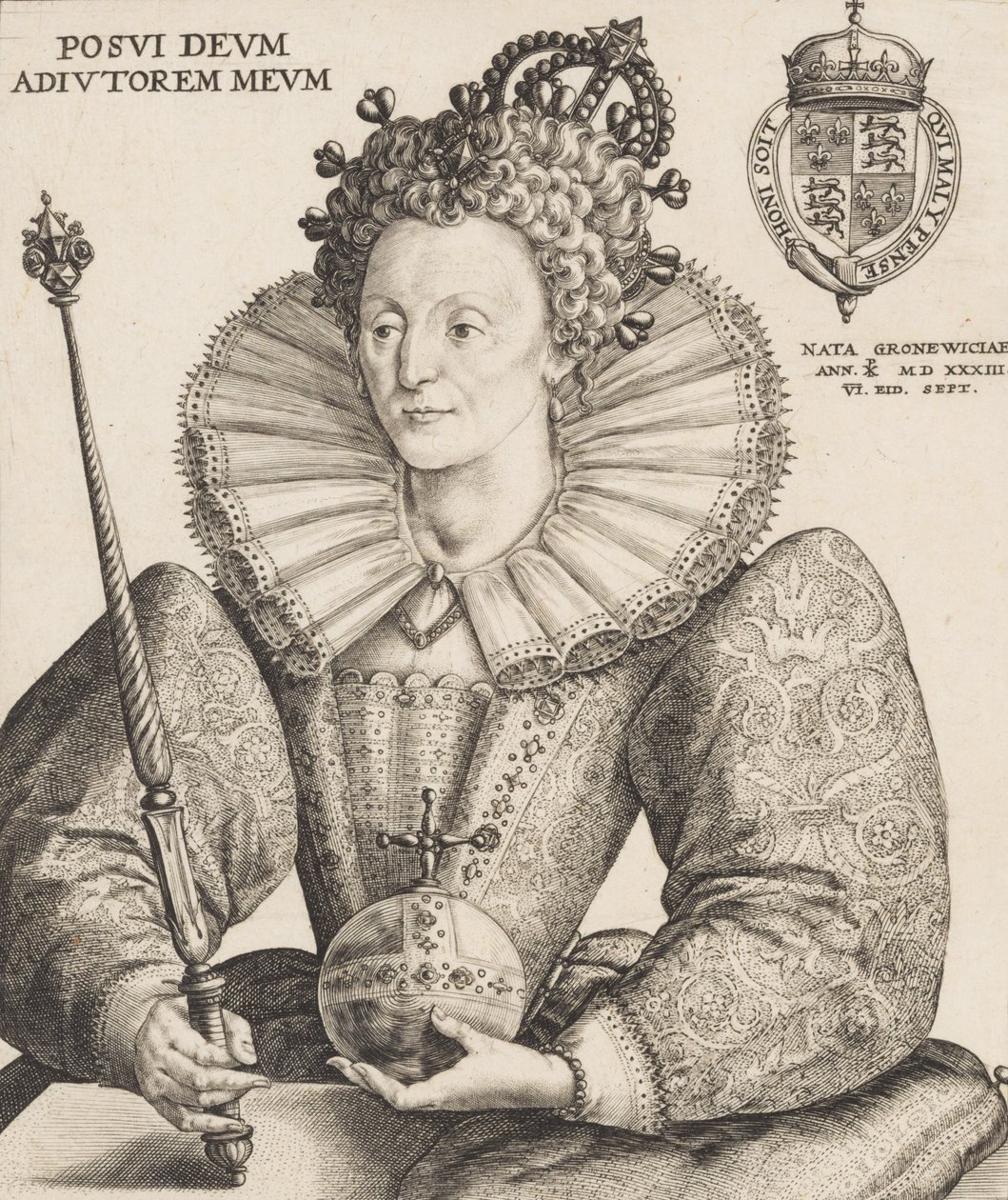 Dronning Elizabeth I, 1592. av Crispijn de Passe I