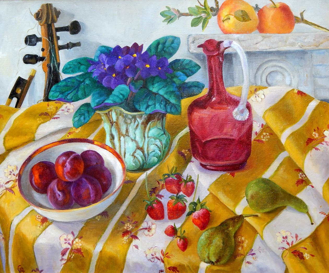 Afrikanske fioler, 2012, (50 x 60) av Cristiana Angelini
