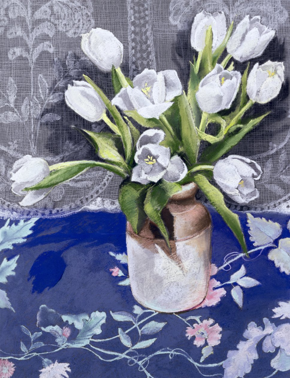 White Tulips, 1994 (pastell på papir) av Cristiana Angelini