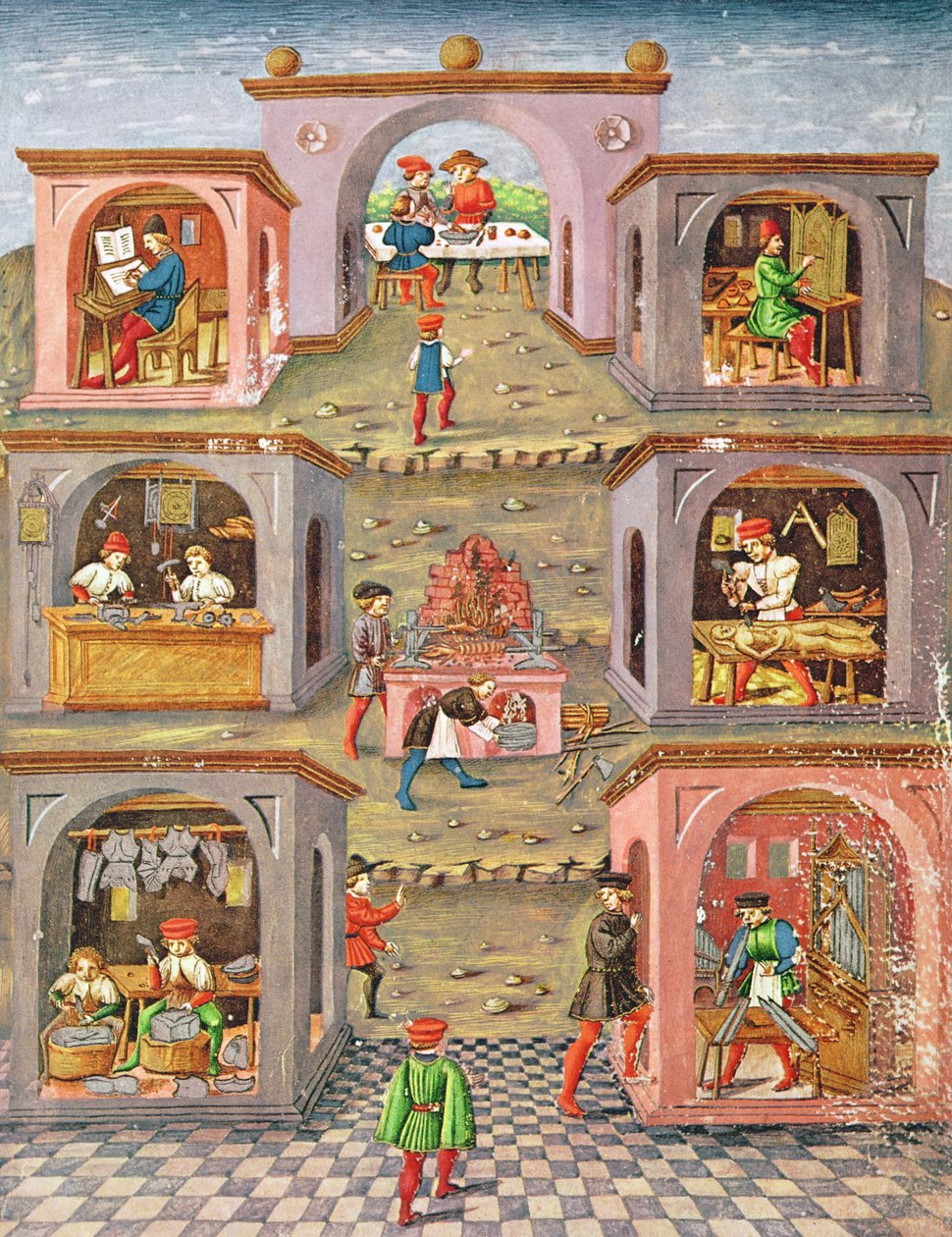 Ms. Lat 209 fol.11r The Professions, fra 