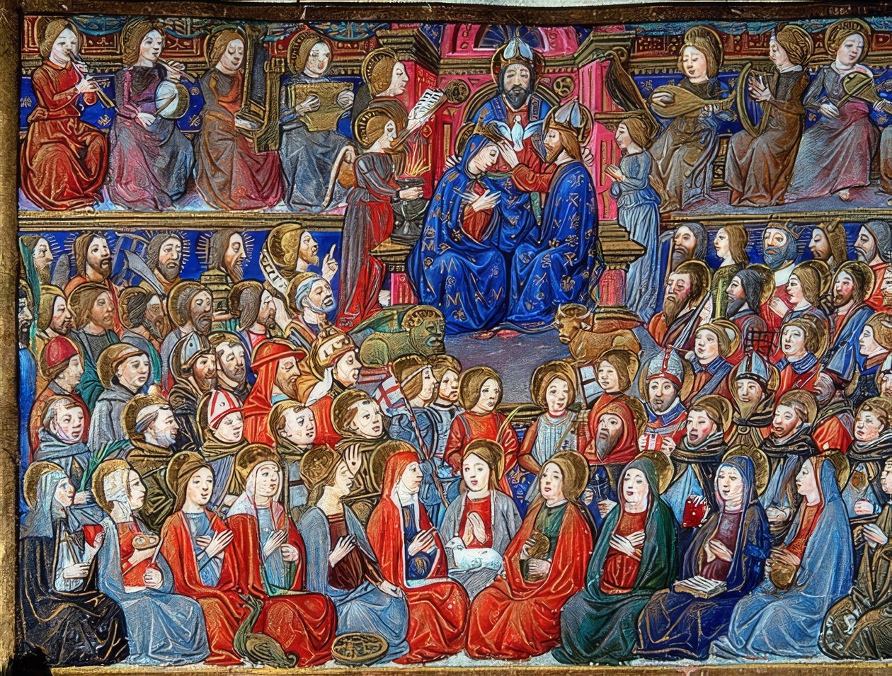Marias kroning (c.151v). 1476 av Cristoforo De Predis