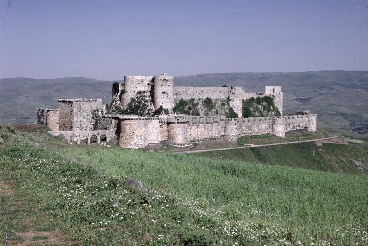 Generell utsikt over festningen Krak des Chevaliers, ca. 1143 av Crusader Period