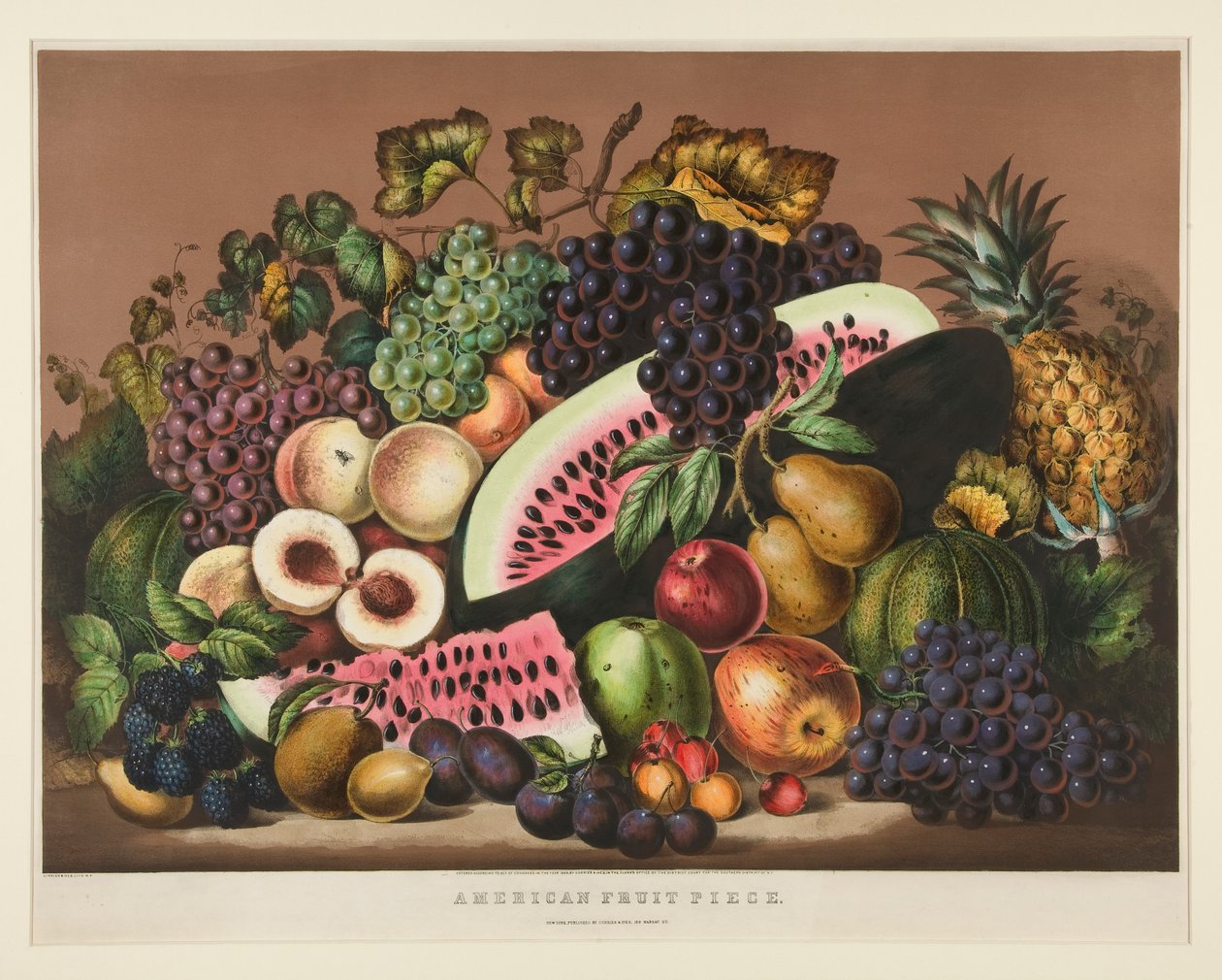 Amerikansk fruktstykke; Plate 2881 av Currier and Ives