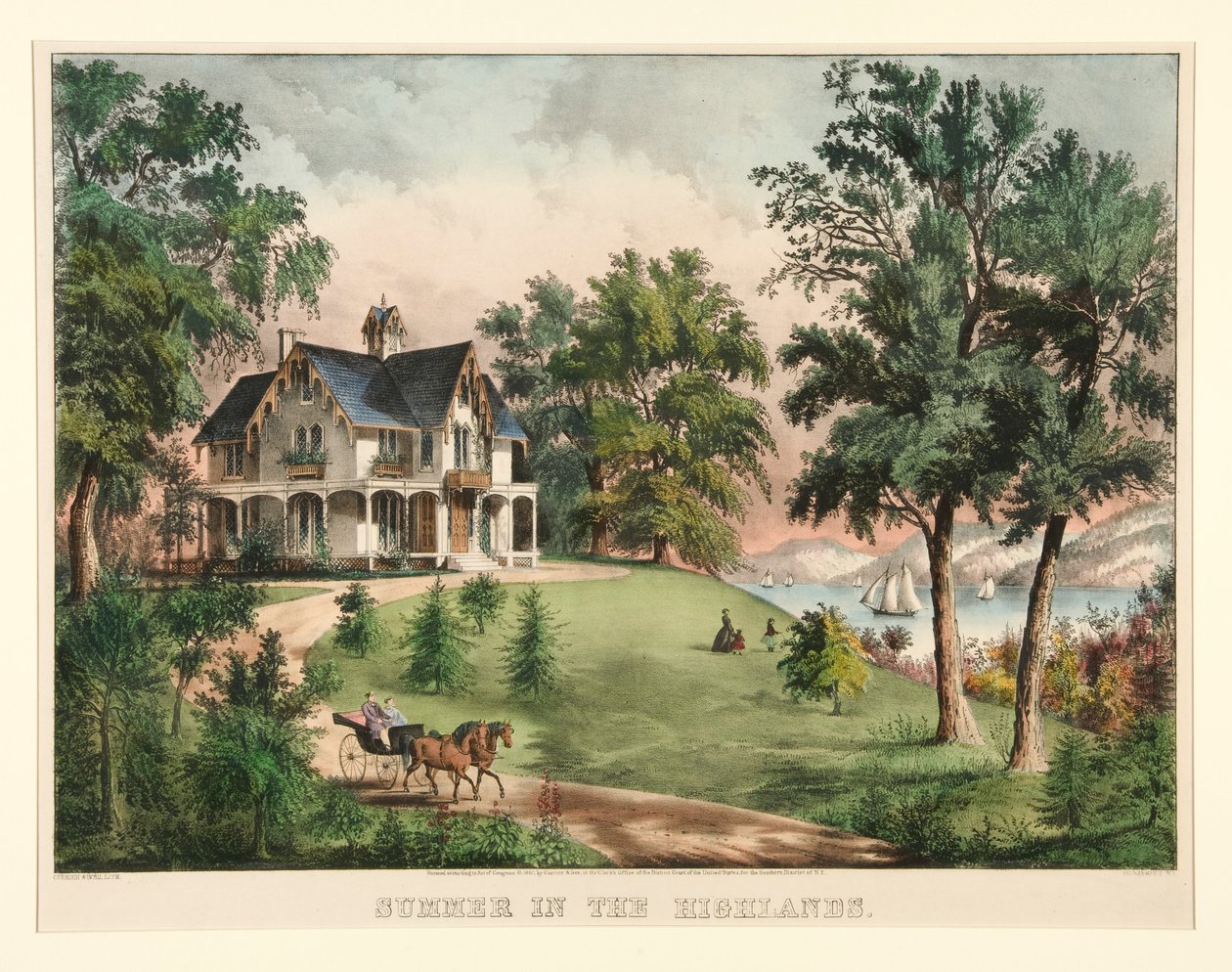 Sommer i høylandet av Currier and Ives