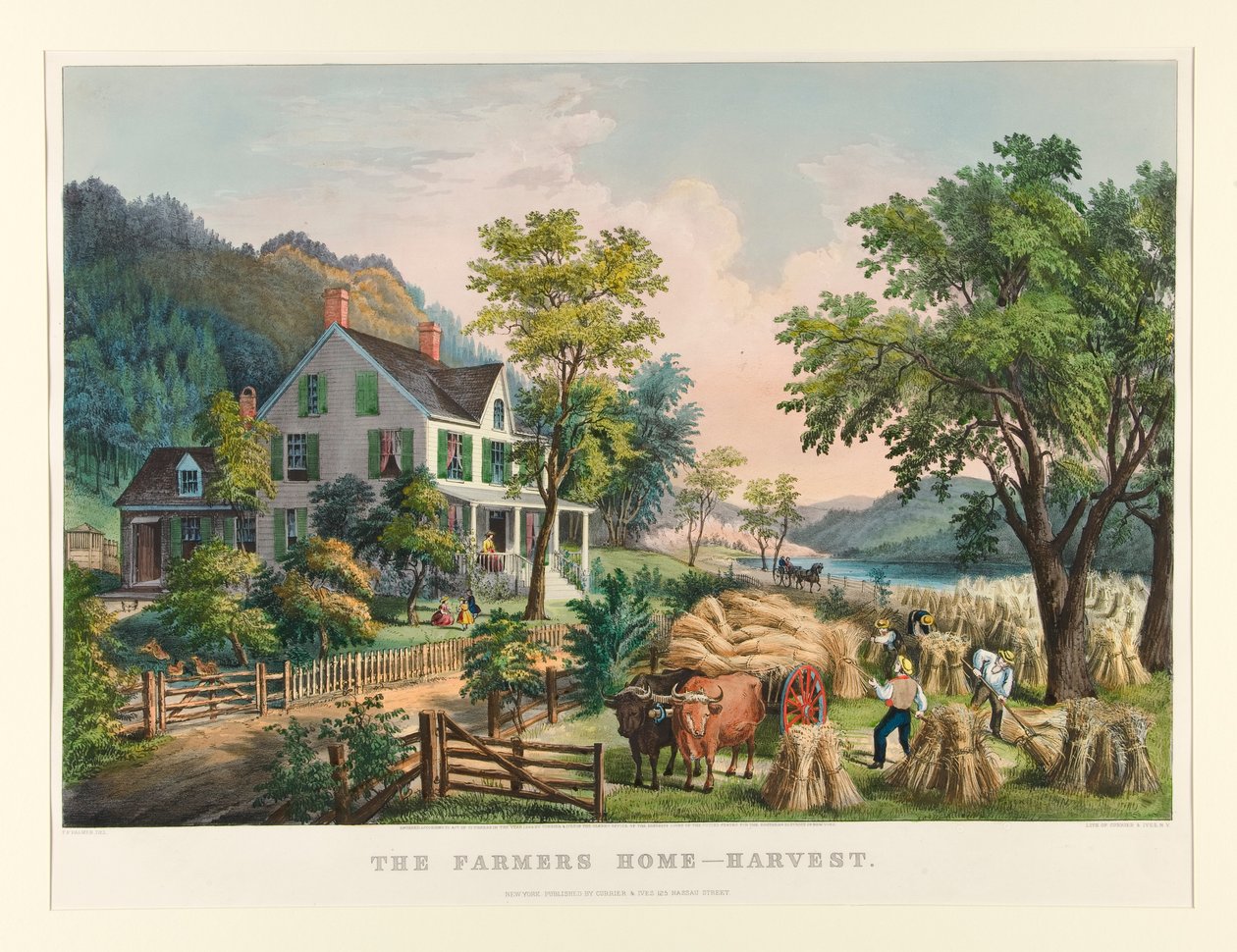 The Farmers Home - Harvest av Currier and Ives