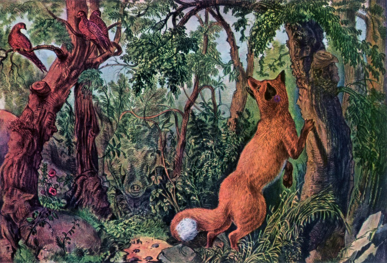 The Puzzled Fox, 1872. av Currier and Ives