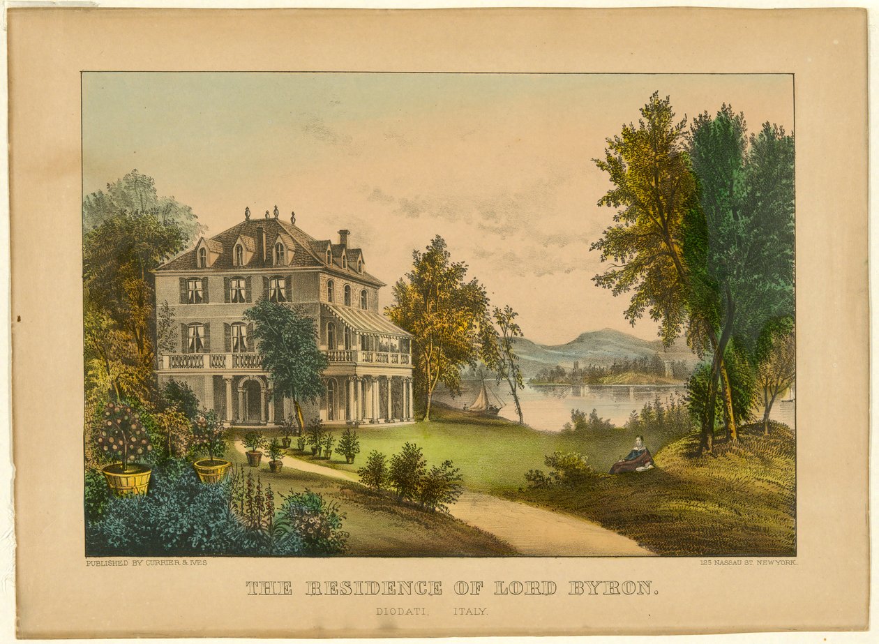 Residensen til Lord Byron av Currier and Ives
