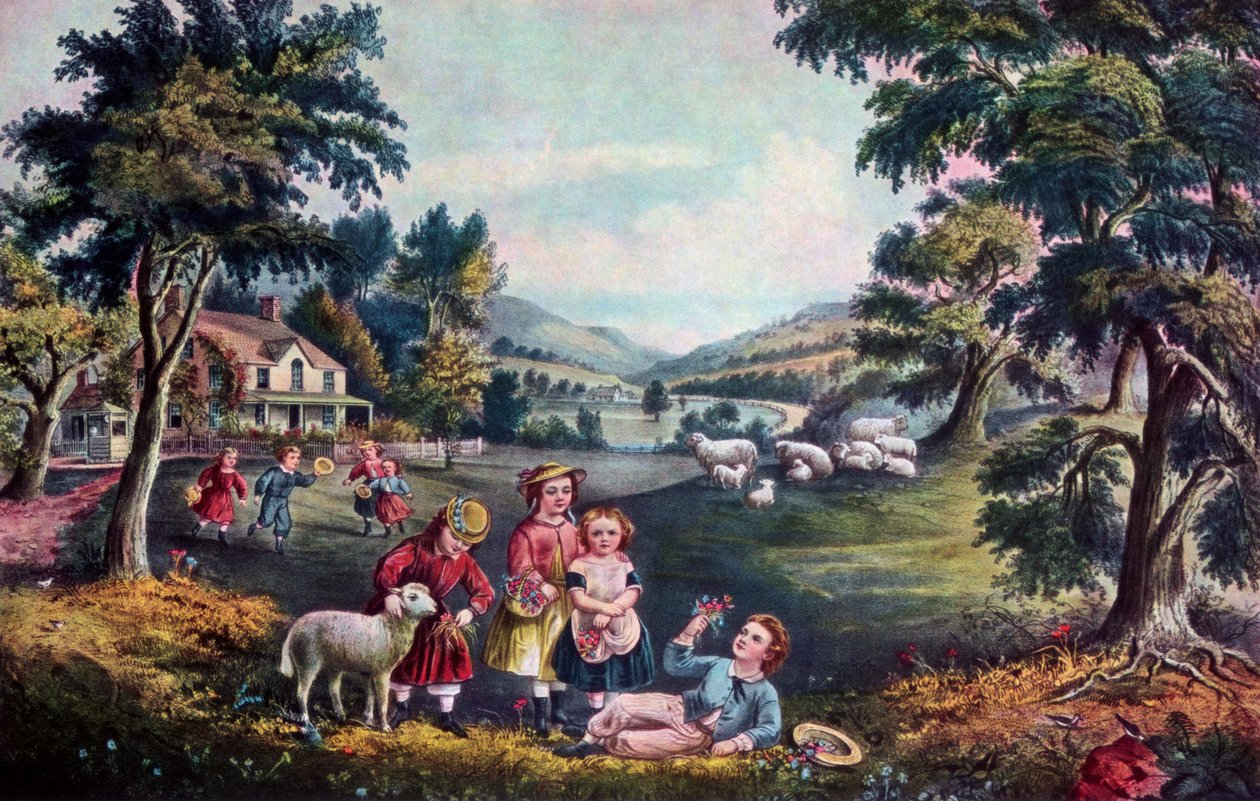 The Season of Joy, Childhood, 1868. av Currier and Ives