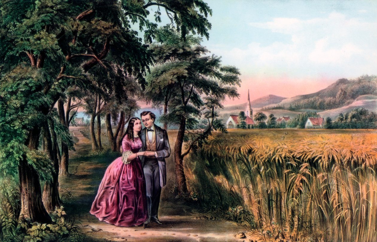 Kjærlighetens sesong, ungdom, 1868. av Currier and Ives