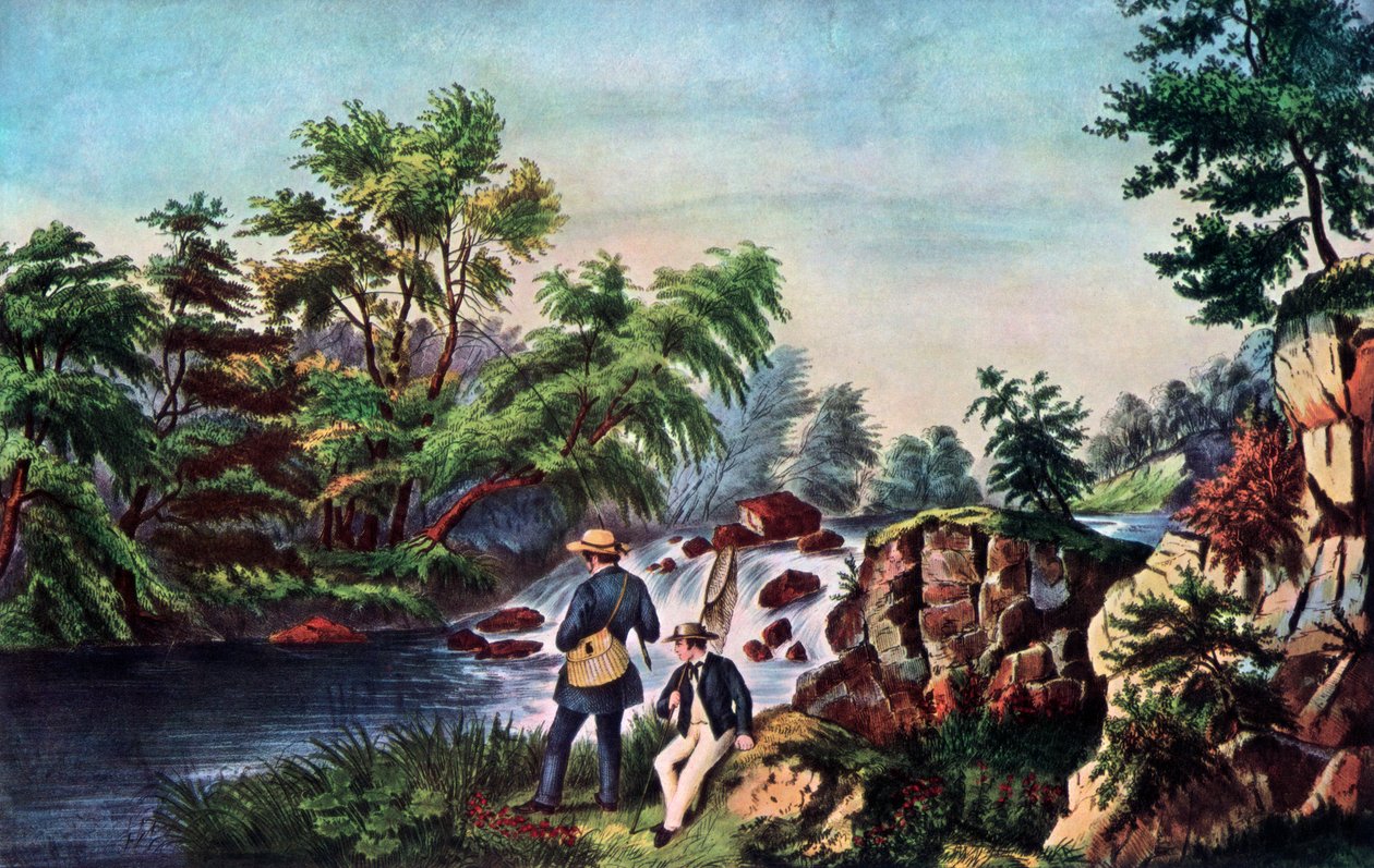 Ørretstrømmen, 1852. av Currier and Ives