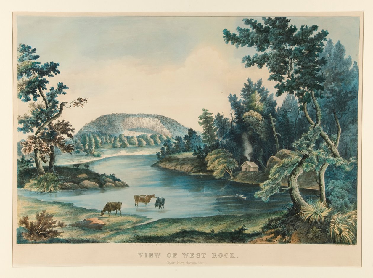 Utsikt over West Rock av Currier and Ives