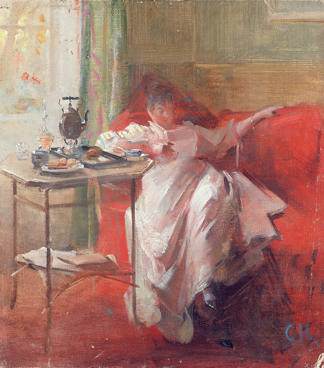 Siesta (olje på kort) av Curt Herrmann