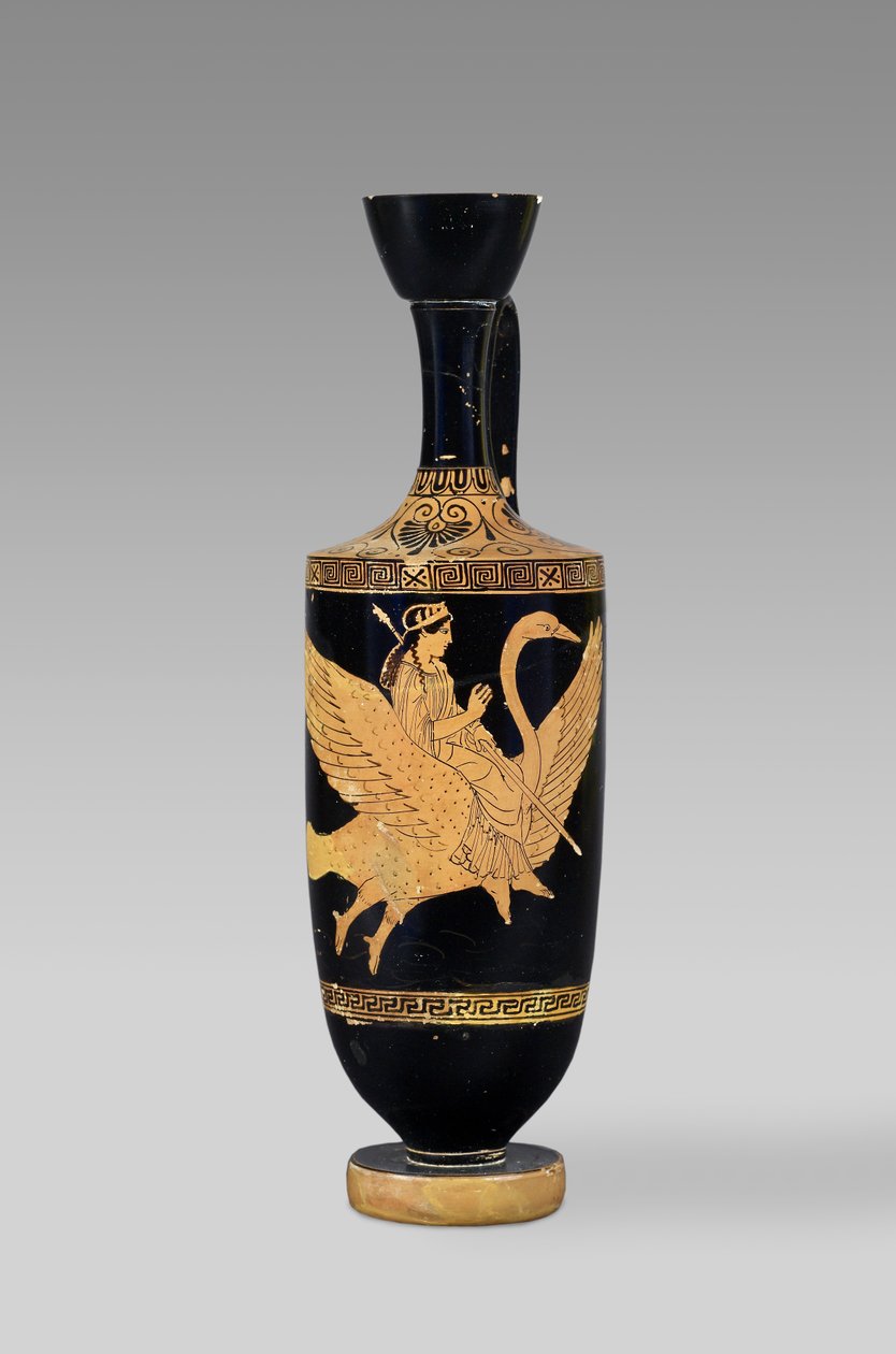 Lofts rødfigur lekythos som viser Afrodite som rir på en flygende svane (keramikk) av Cypriot