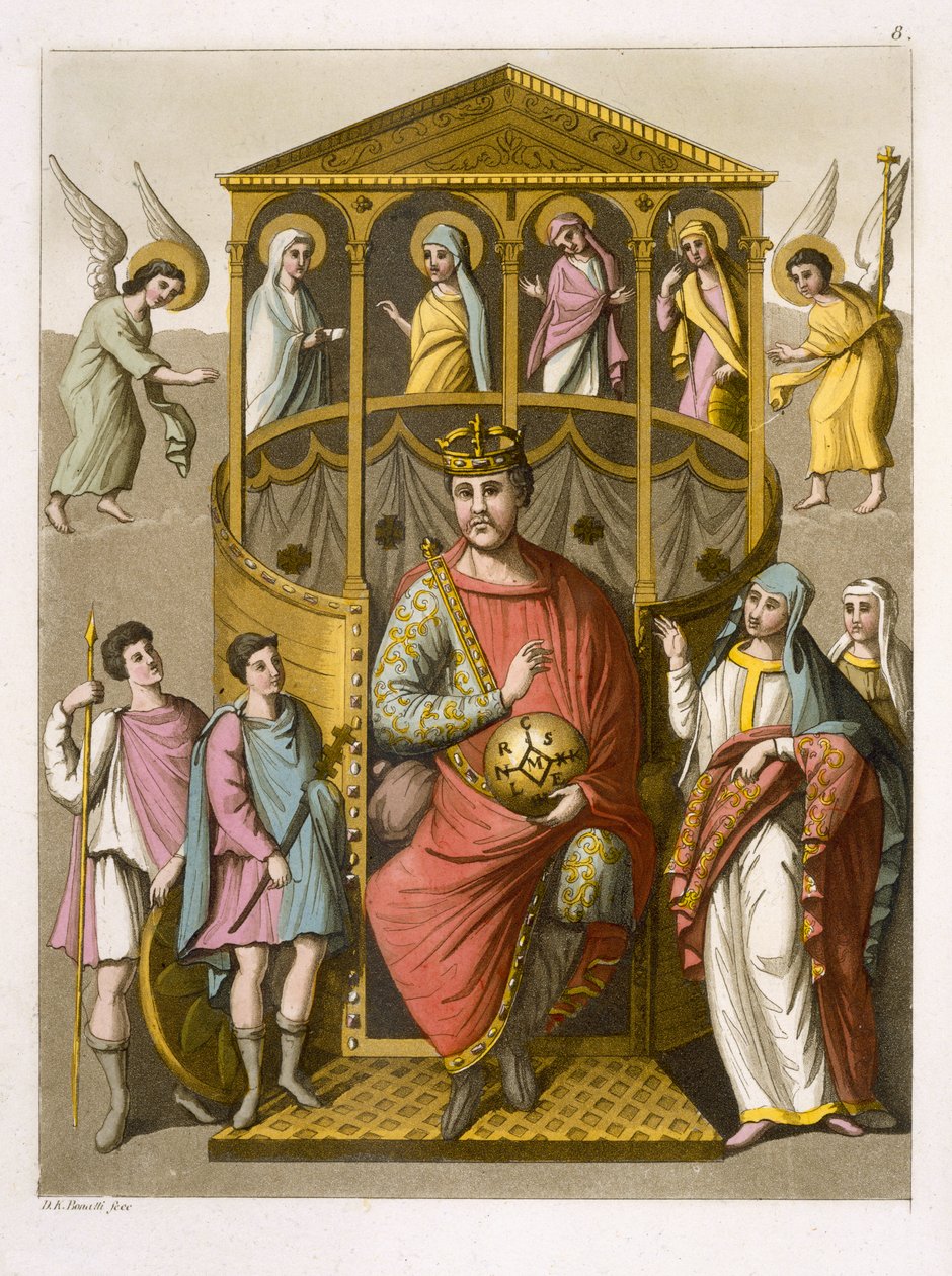 Charles II (823-77) the Bald, etter et manuskript i Colberg Library, plate 8 fra 