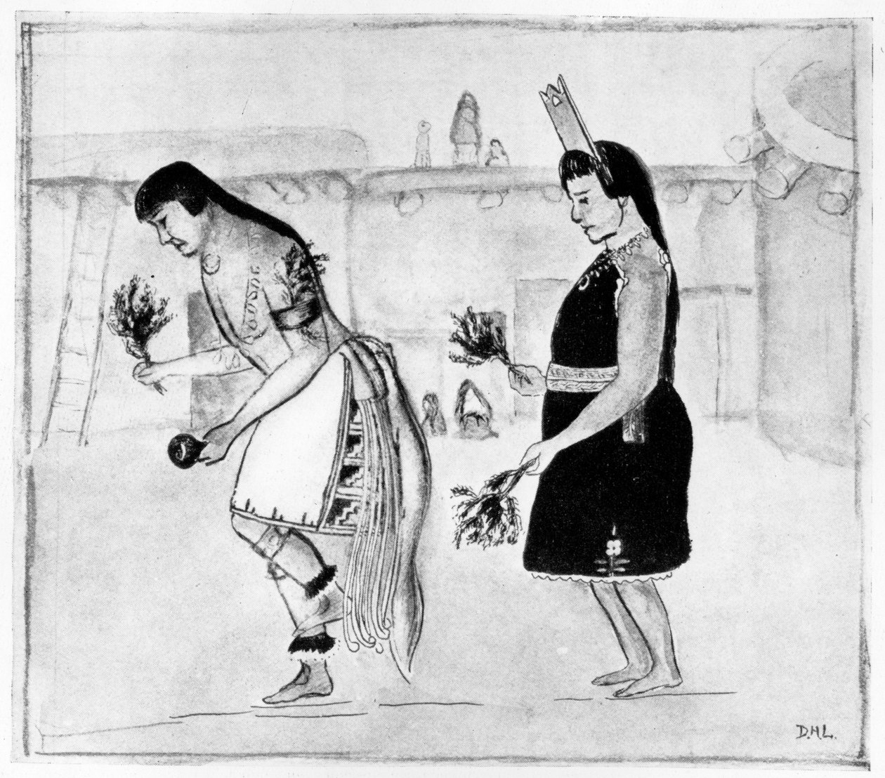 Pueblo indiske dansere, ca. 1925 av D. H. Lawrence