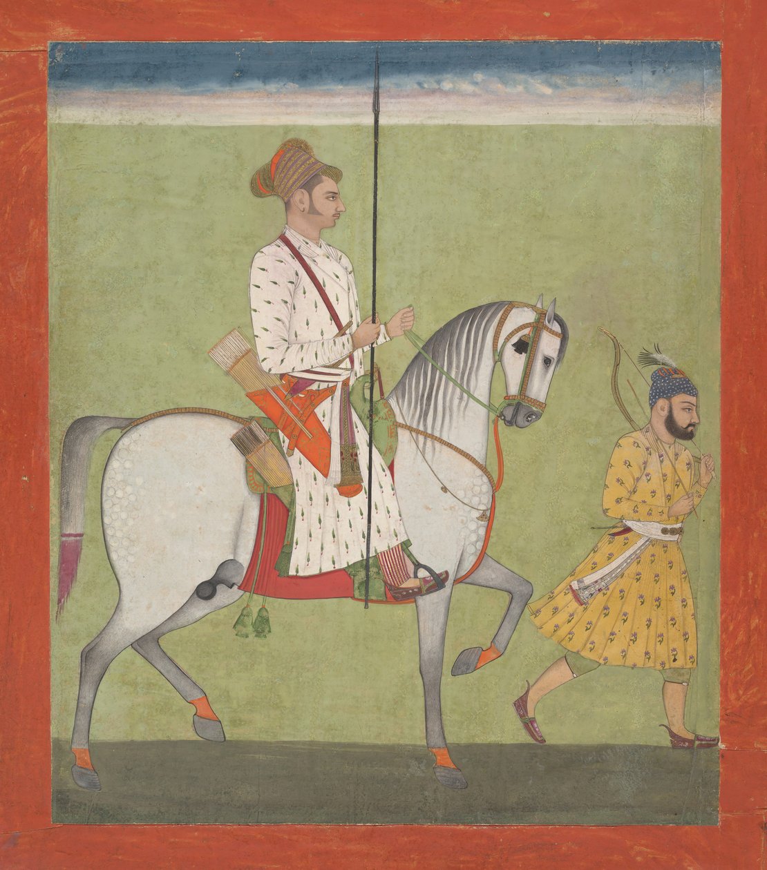 Jhujhar Singh til hest, ca. 1720-30. av Dalchand