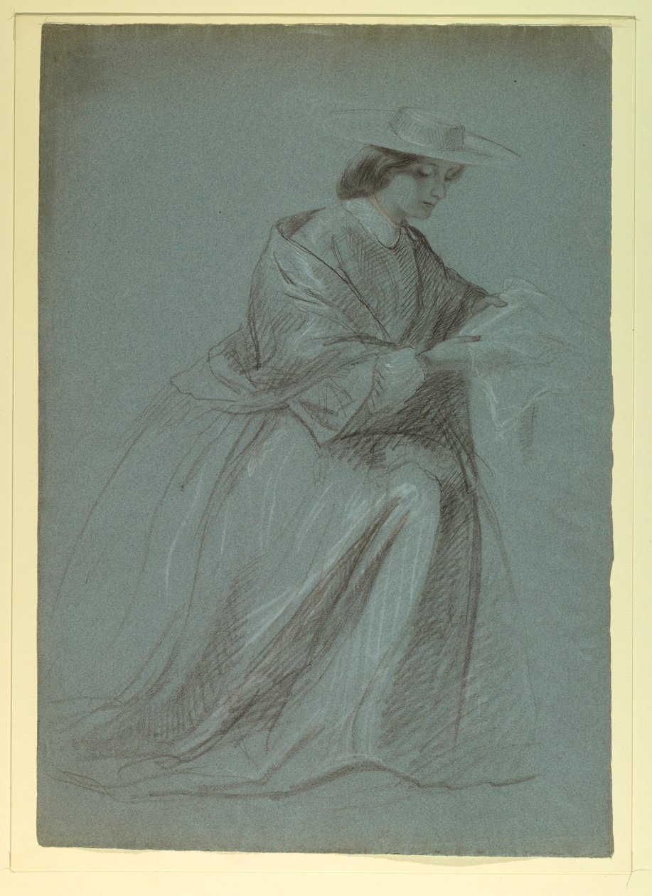 Tegning, fru Sheppard Gandy Sittende, 1859 av Daniel Huntington