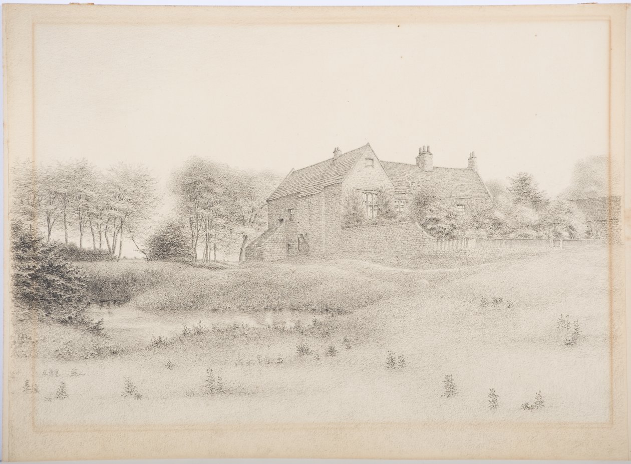Ogle Castle, ca. 1916 (kull på papir) av Daniel Oliver