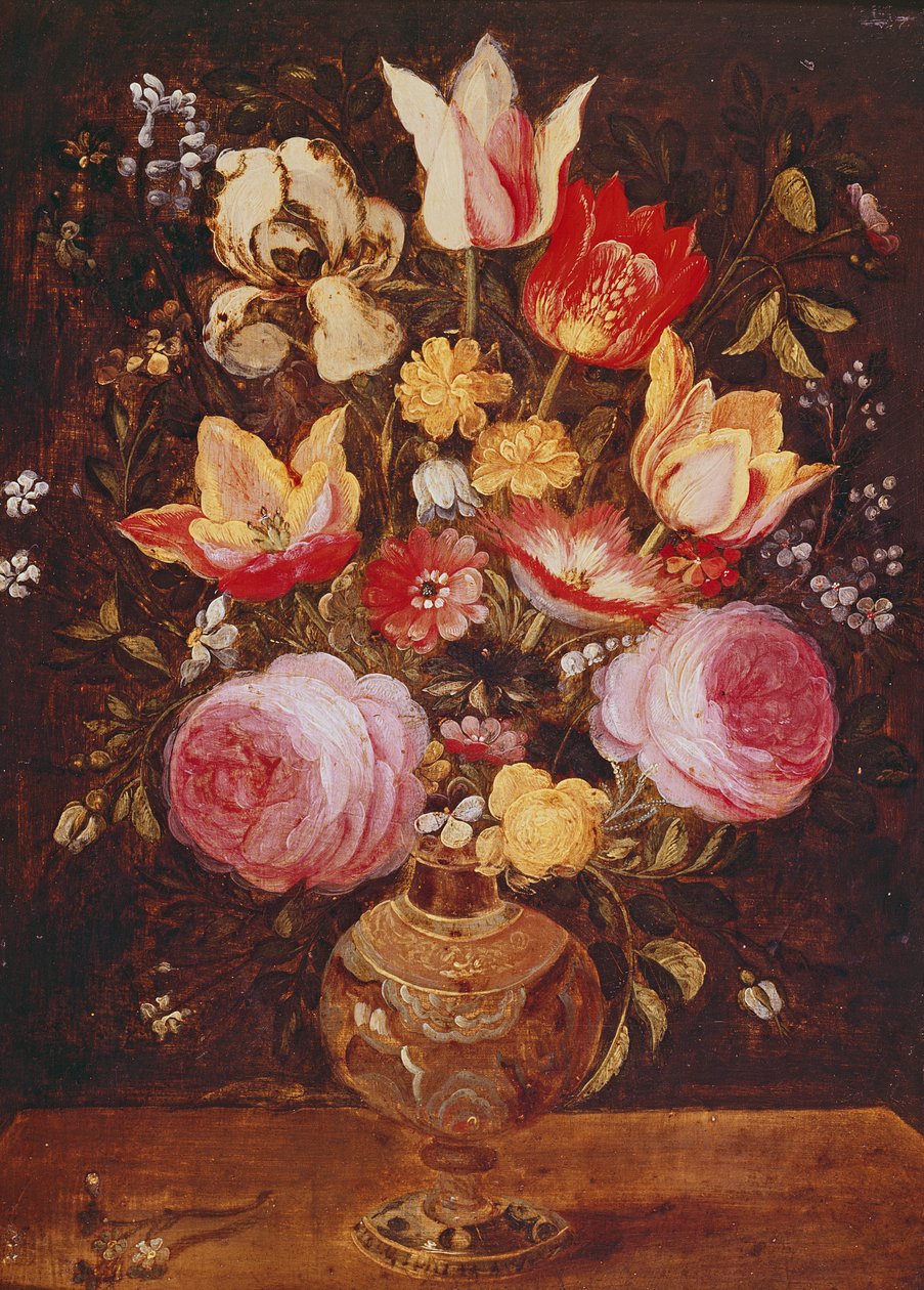 Vase med blomster av Daniel Seghers
