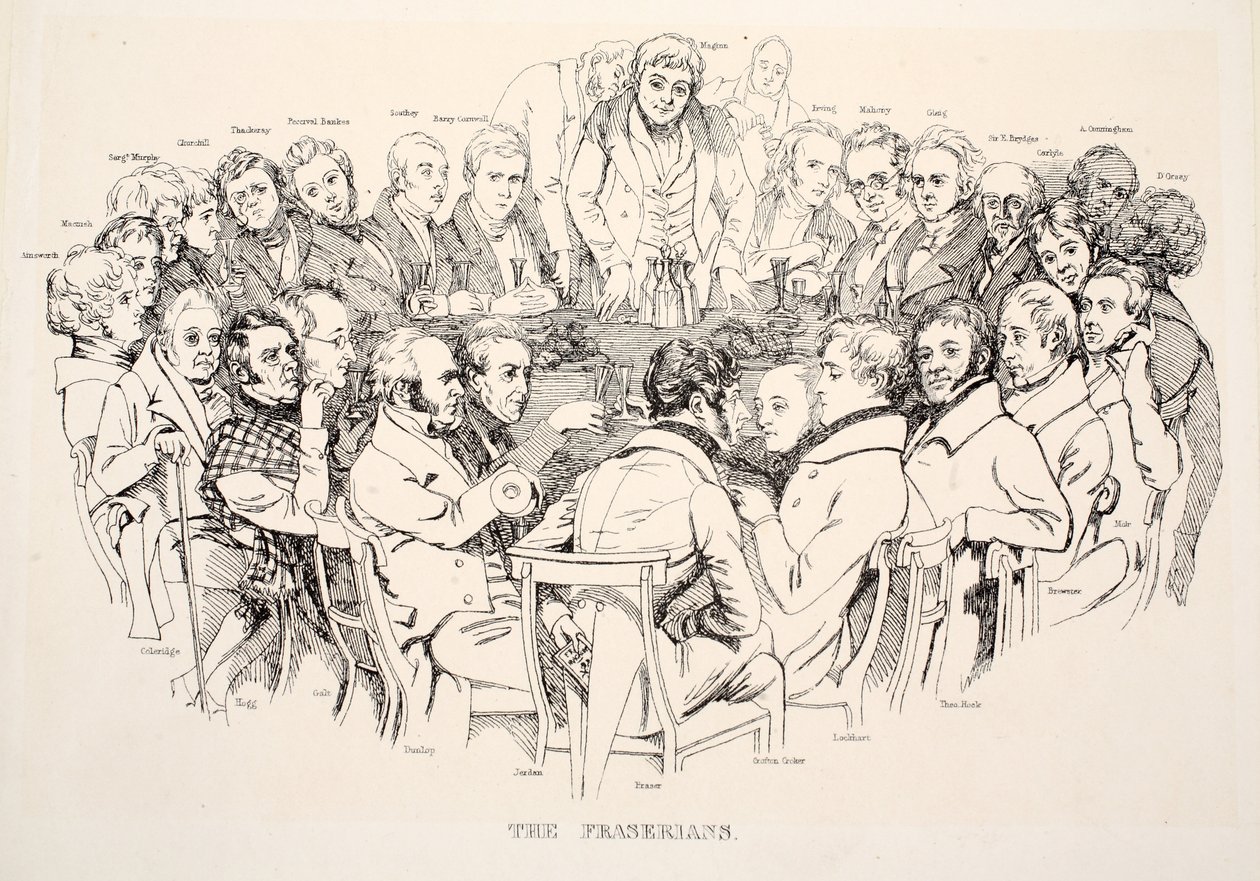 The Fraserians, pub. 1835 (gravering) av Daniel Maclise