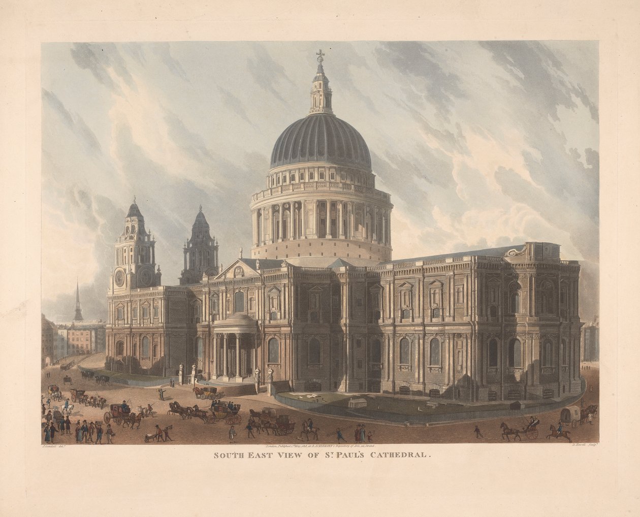 Sørøst utsikt over St. Paul's Cathedral av Daniel Havell