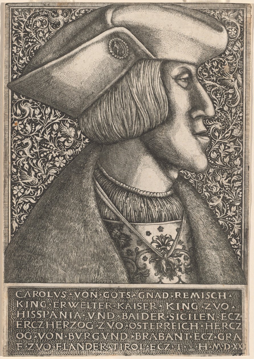 Keiser Charles V av Daniel Hopfer and Hieronymus Hopfer