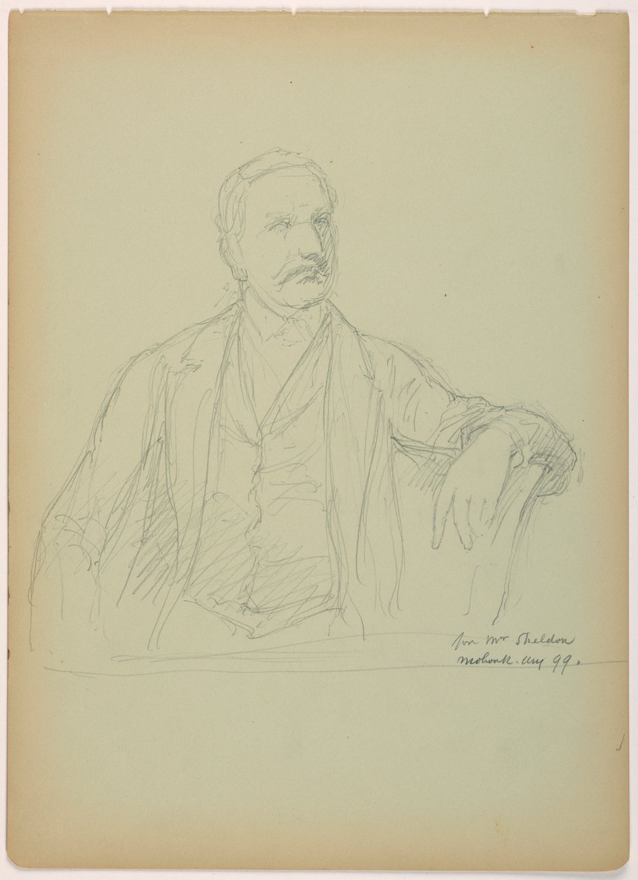 Tegning, Mr. Sheldon Sittende av Daniel Huntington
