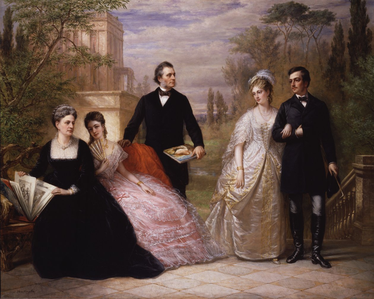 Feltfamilien i en hage, 1869. av Daniel Huntington