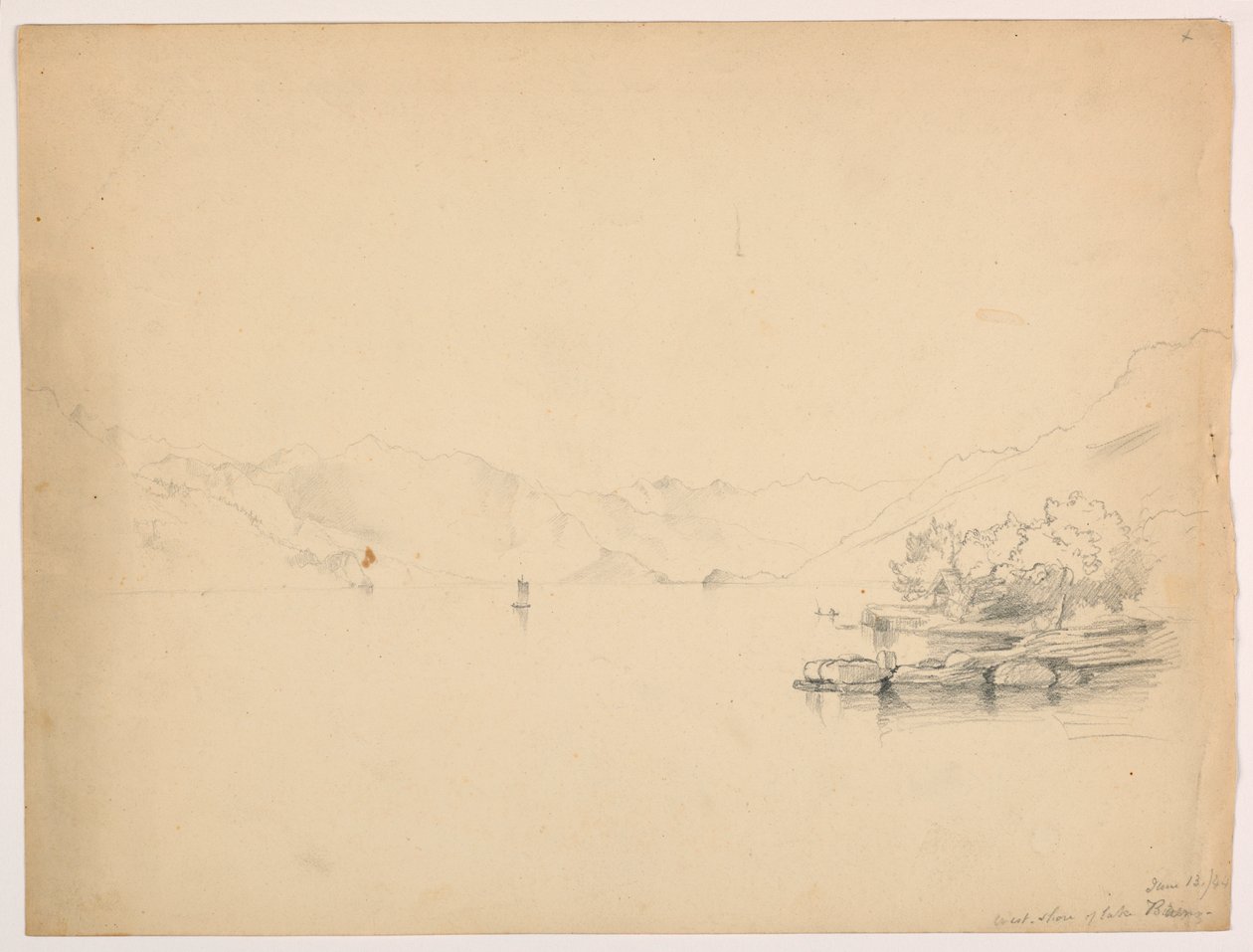 Vestbredden av Brienzsjøen, Sveits av Daniel Huntington