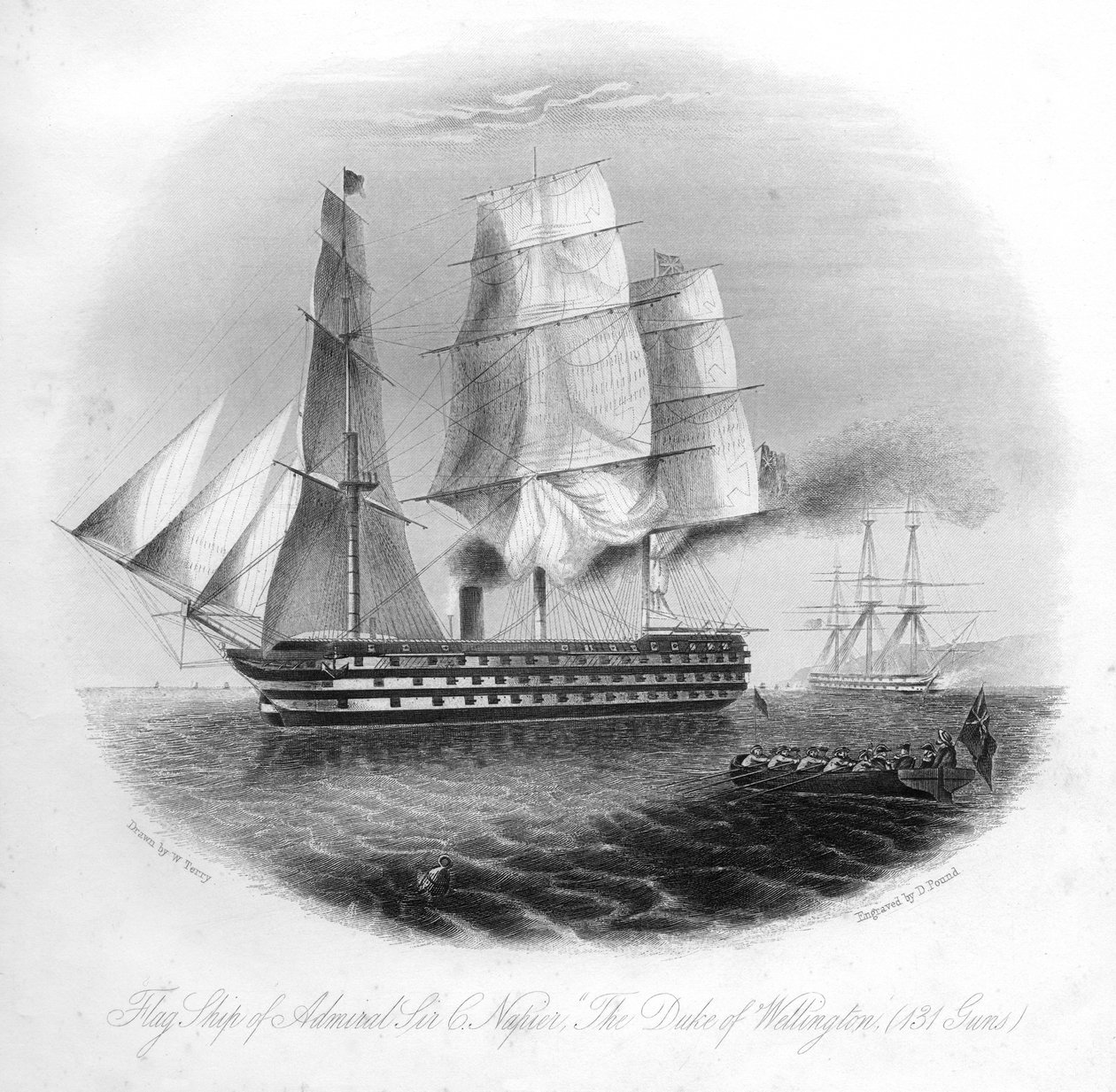 HMS Duke of Wellington, 1857. av Daniel John Pound