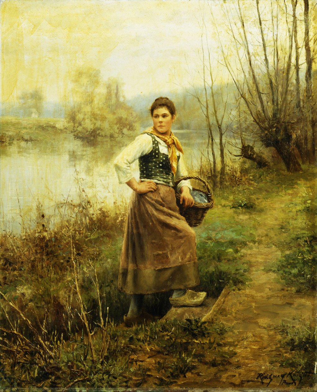Landsbyjente, av Daniel Ridgway Knight