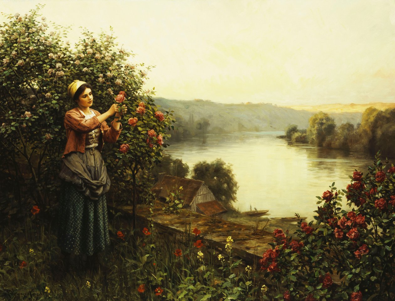 Sommerblomstrer, av Daniel Ridgway Knight