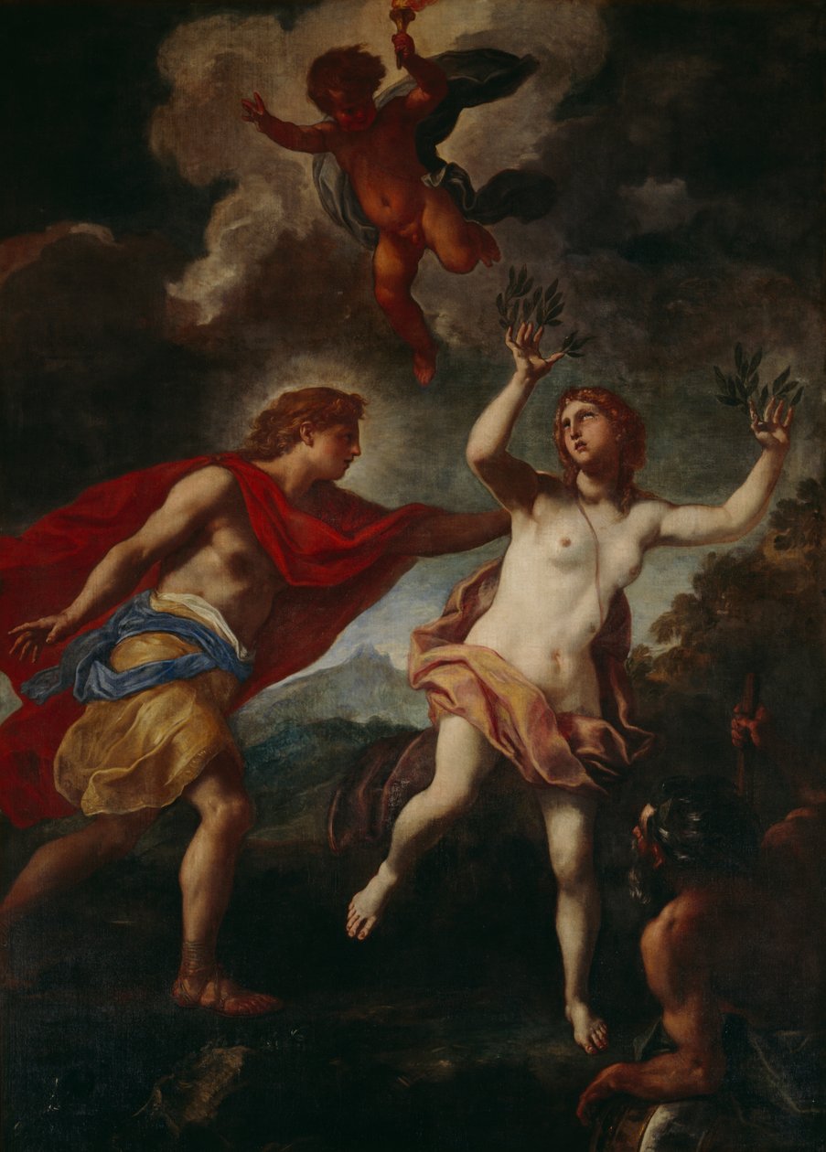 Apollo og Daphne (olje på lerret) av Daniel Seiter