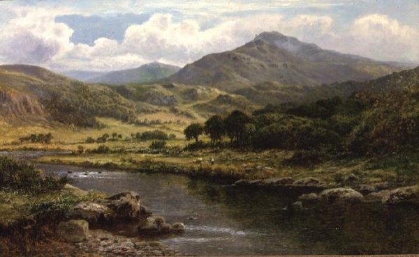 Et Highland River-landskap av Daniel Sherrin