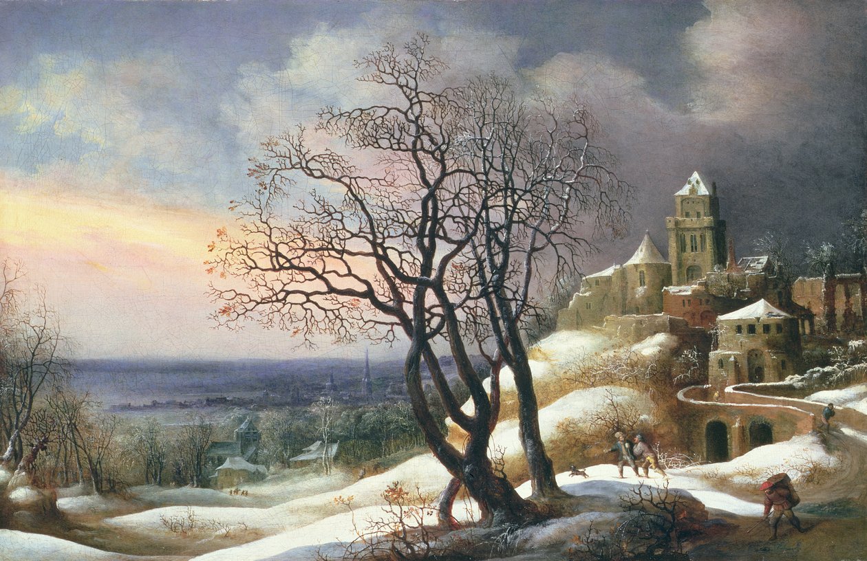Vinterlandskap, 1600-tallet av Daniel van Heil