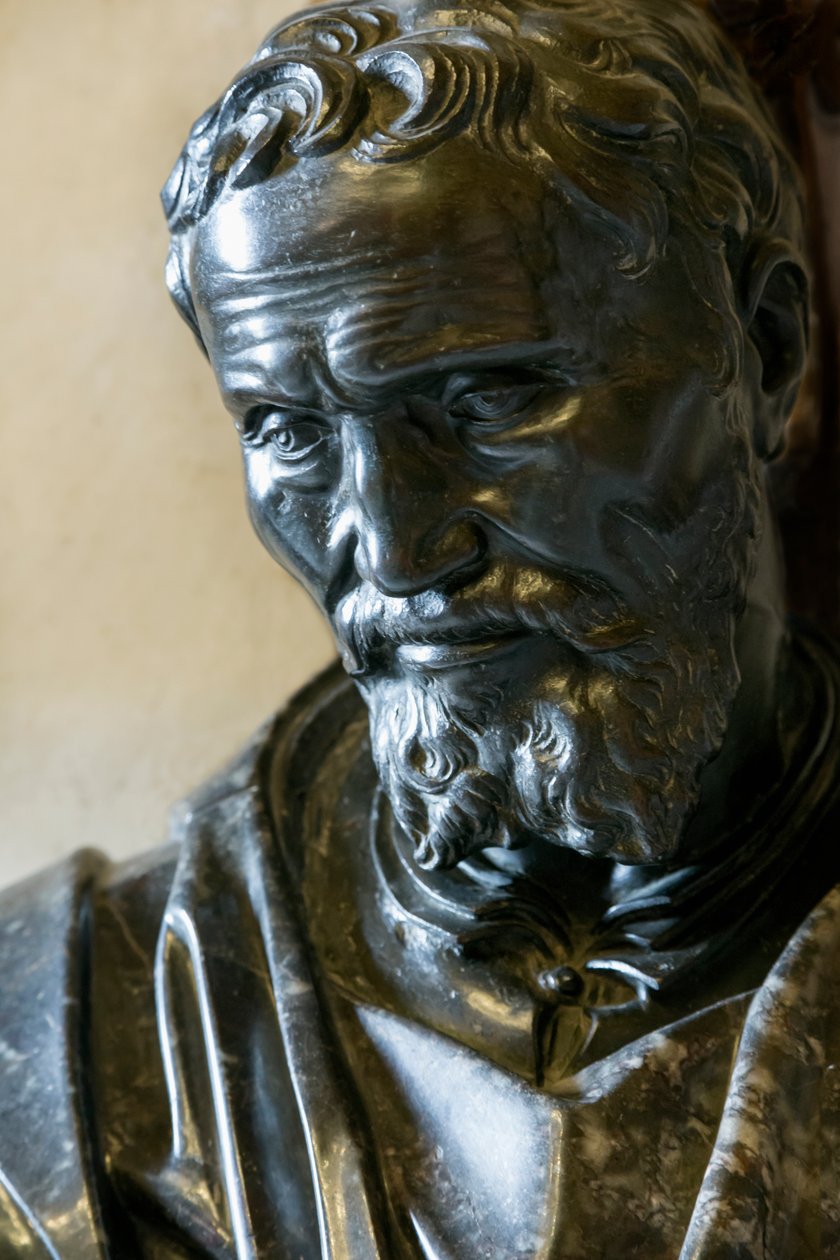 Byste av Michelangelo (bronse) av Daniele da Volterra