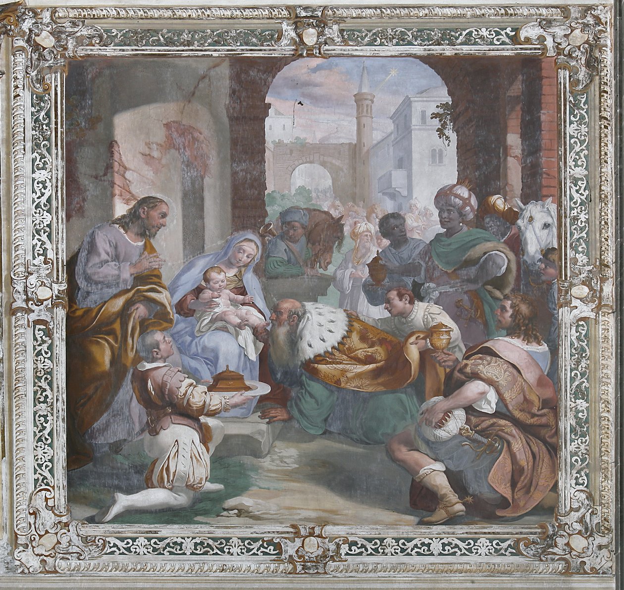 Tilbedelse av magi (fresco) av Daniele Crespi